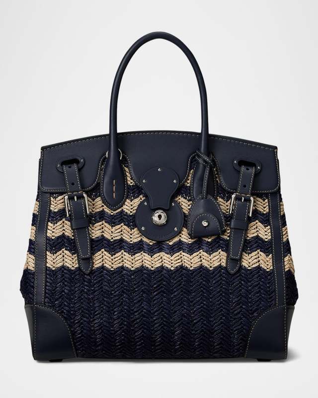 Ricky 33 Braided Chevron Top-Handle Bag